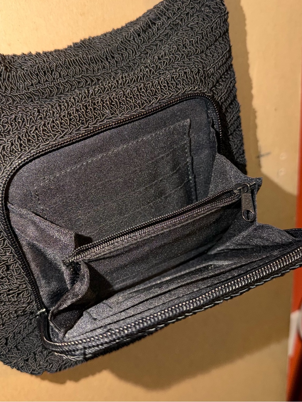 Black Beaded Crochet Crossbody Bag - Picture 5 of 7